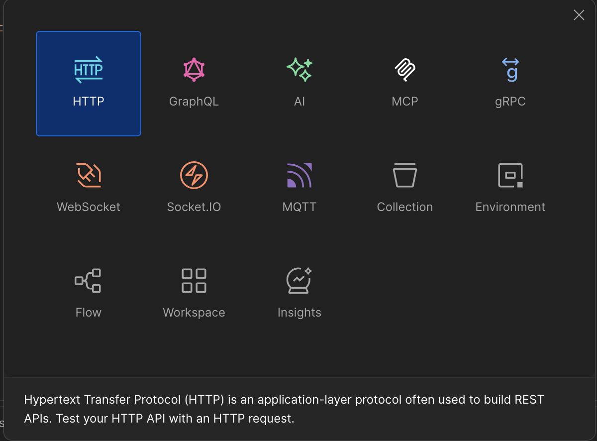 Create a new postman request
